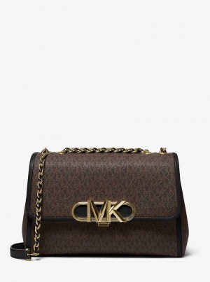Michael Kors Parker Extra-Large Logo Brązowe | SN-MK26953