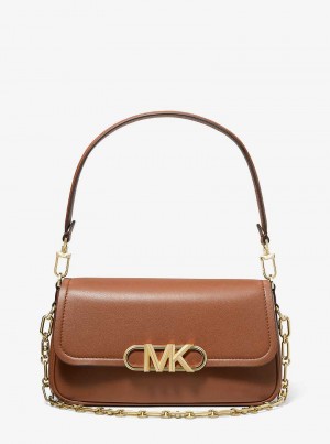 Michael Kors Parker Medium Leather Brązowe | SN-MK26952