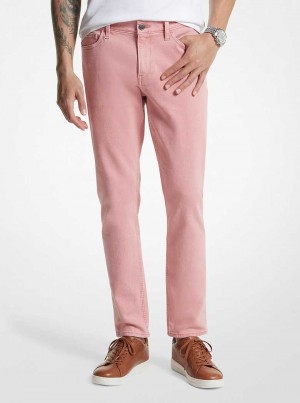 Michael Kors Parker Slim-Fit Pigment Dyed Stretch Cotton Różowe | SN-MK28030
