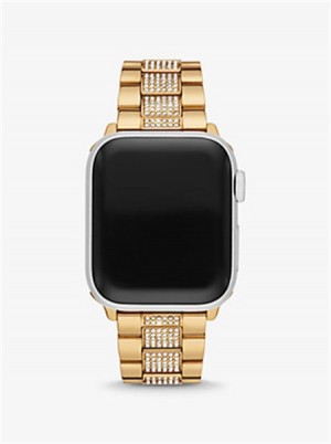 Michael Kors Pavé Gold-Tone Strap For Apple Watch® Złote | SN-MK28380