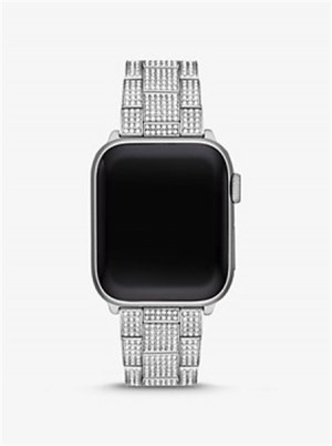 Michael Kors Pavé Silver-Tone Strap For Apple Watch® Srebrne | SN-MK28420