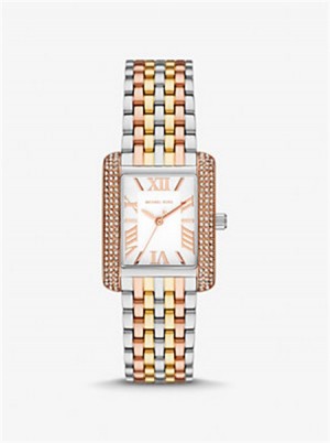 Michael Kors Petite Emery Pavé Tri-Tone Watch Tri Tone | SN-MK28393