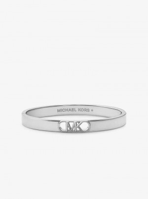 Michael Kors Precious Metal-Plated Brass Empire Logo Srebrne | SN-MK27725