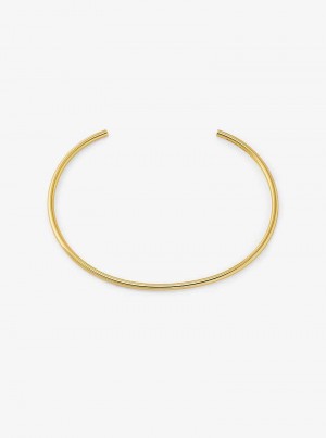 Michael Kors Precious Metal-Plated Brass Collar Złote | SN-MK27829