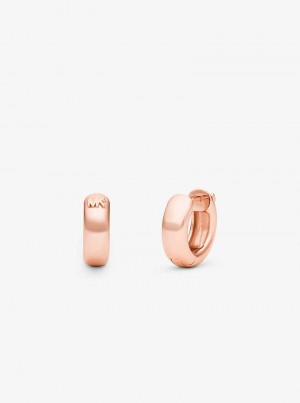 Michael Kors Precious Metal-Plated Huggie Hoop Różowe Złote | SN-MK27772