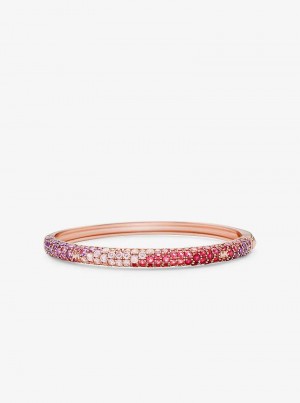Michael Kors Precious Metal-Plated Sterling Silver Ombré Pavé Różowe Złote | SN-MK27721