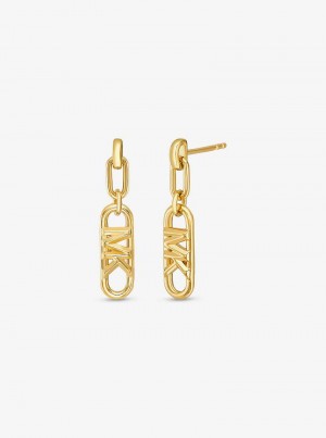 Michael Kors Precious Metal-Plated Sterling Silver Empire Logo Złote | SN-MK27753