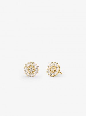 Michael Kors Precious Metal-Plated Sterling Silver Pavé Stud Złote | SN-MK27785