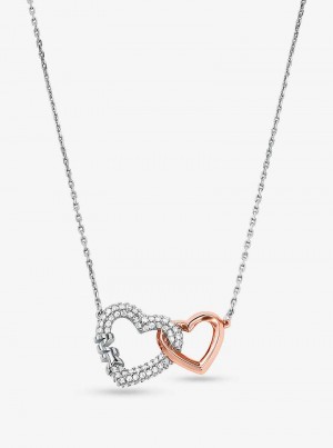 Michael Kors Precious Metal-Plated Sterling Silver Interlocking Hearts Złote | SN-MK27806