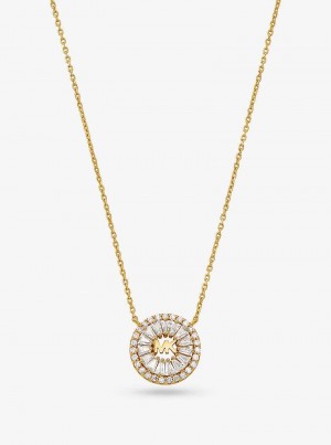 Michael Kors Precious Metal-Plated Sterling Silver Pavé Halo Złote | SN-MK27830