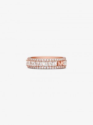 Michael Kors Precious Metal-Plated Sterling Silver Pavé Różowe Złote | SN-MK27832