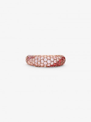 Michael Kors Precious Metal-Plated Sterling Silver Ombré Pavé Różowe Złote | SN-MK27833
