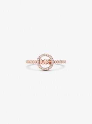 Michael Kors Precious Metal Plated Sterling-Silver Logo Różowe Złote | SN-MK27838
