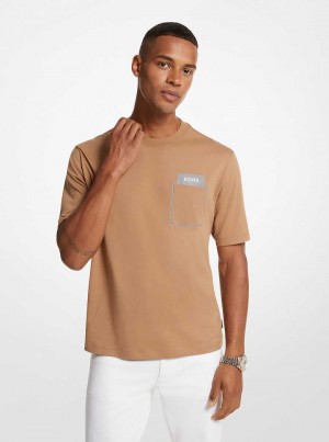 Michael Kors Printed Cotton Ciemny Brązowe | SN-MK27984