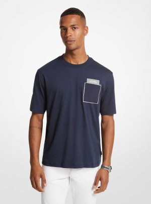 Michael Kors Printed Cotton Niebieskie | SN-MK27999