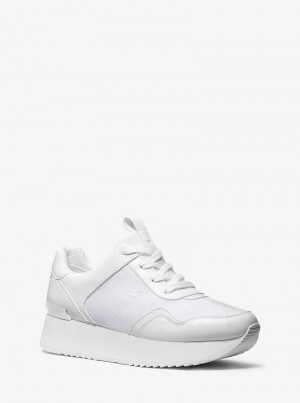 Michael Kors Raina Canvas Platform Białe | SN-MK27444