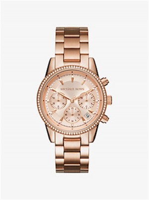 Michael Kors Ritz Rose Gold-Tone Watch Różowe Złote | SN-MK28412