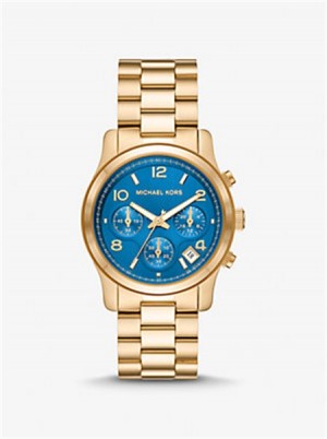 Michael Kors Runway Gold-Tone Watch Złote | SN-MK28339