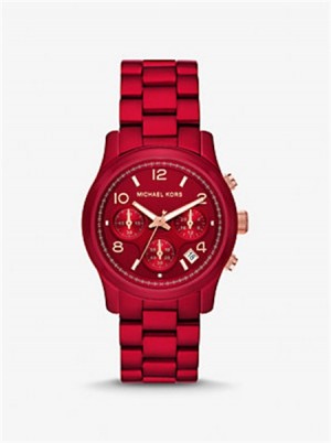 Michael Kors Runway Red-Coated Watch Czerwone | SN-MK28327