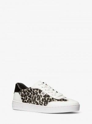 Michael Kors Scotty Leopard Print Calf Hair Czarne | SN-MK27402