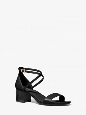 Michael Kors Serena Flex Leather Czarne | SN-MK27600