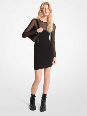 Michael Kors Sheer Viscose Blend Mini Czarne | SN-MK26683