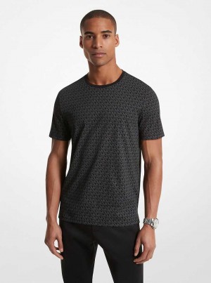 Michael Kors Signature Logo Print Cotton Czarne | SN-MK27926