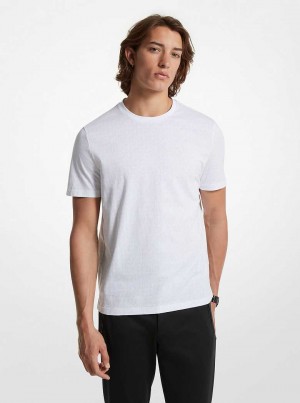 Michael Kors Signature Logo Print Cotton Białe | SN-MK27974