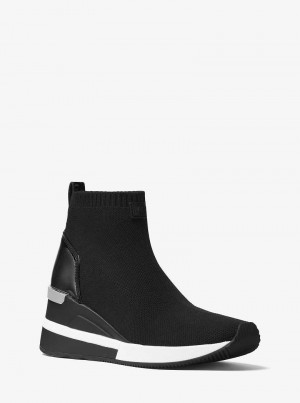 Michael Kors Skyler Stretch-Knit Sock Czarne | SN-MK27485