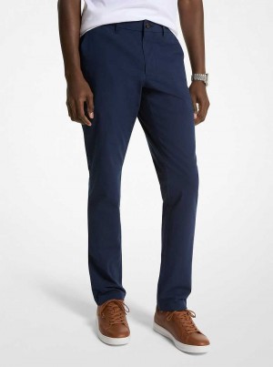 Michael Kors Slim-Fit Seersucker Niebieskie | SN-MK28012