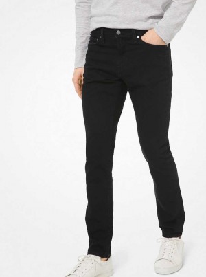 Michael Kors Slim-Fit Stretch-Cotton Czarne | SN-MK28021