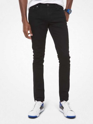 Michael Kors Slim-Fit Stretch-Cotton Czarne Czarne | SN-MK28025