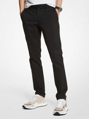 Michael Kors Slim Fit Cotton-Blend Czarne | SN-MK28034