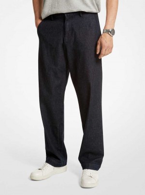 Michael Kors Stretch Cotton Wide-Leg Czarne | SN-MK28016