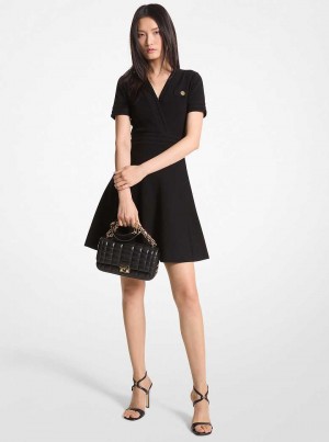 Michael Kors Stretch Knit Flared Mini Czarne | SN-MK26663