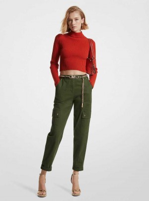 Michael Kors Stretch Organic Cotton Ciemny Zielone | SN-MK26551