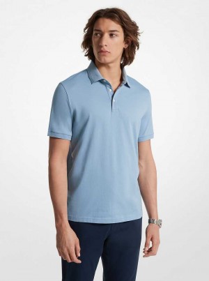 Michael Kors Stretch Pima Cotton Polo Głęboka Niebieskie | SN-MK27949