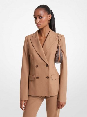 Michael Kors Stretch Wool Ciemny Brązowe | SN-MK26601