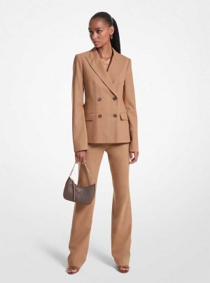 Michael Kors Stretch Wool Ciemny Brązowe | SN-MK26566