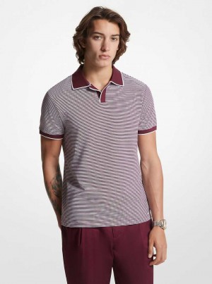 Michael Kors Striped Cotton Blend Ciemny Brązowe | SN-MK27966
