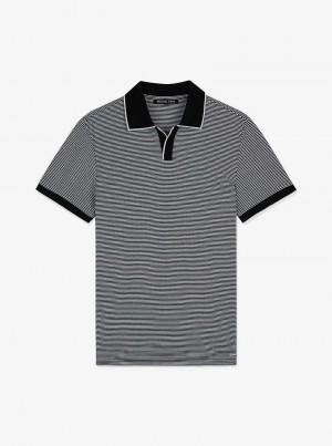 Michael Kors Striped Cotton Blend Czarne | SN-MK27925