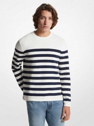 Michael Kors Striped Cotton Niebieskie | SN-MK28045