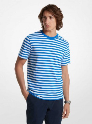 Michael Kors Striped Pima Cotton Niebieskie | SN-MK27977