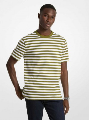 Michael Kors Striped Pima Cotton Zielone | SN-MK27924