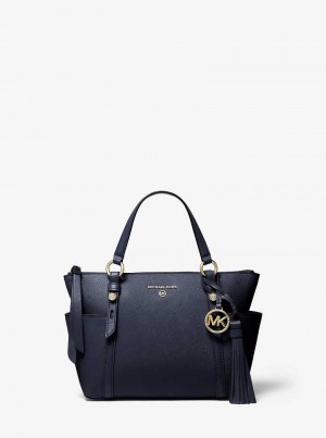 Michael Kors Sullivan Small Saffiano Leather Top-Zip Granatowe | SN-MK26894