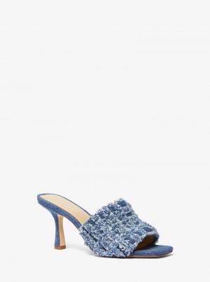Michael Kors Tessa Frayed Denim Niebieskie | SN-MK27499
