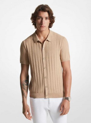 Michael Kors Textured Cotton Khaki | SN-MK28056