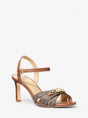 Michael Kors Tiffanie Empire Signature Logo Brązowe Kolorowe | SN-MK27523