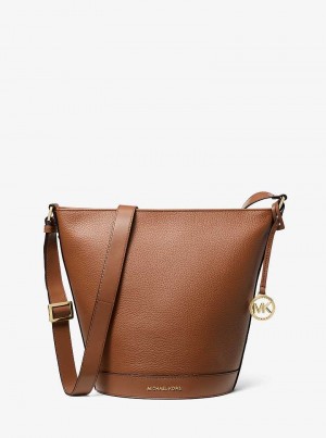 Michael Kors Townsend Medium Pebbled Leather Brązowe | SN-MK26822