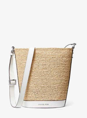 Michael Kors Townsend Medium Straw Bucket Kolorowe | SN-MK26811